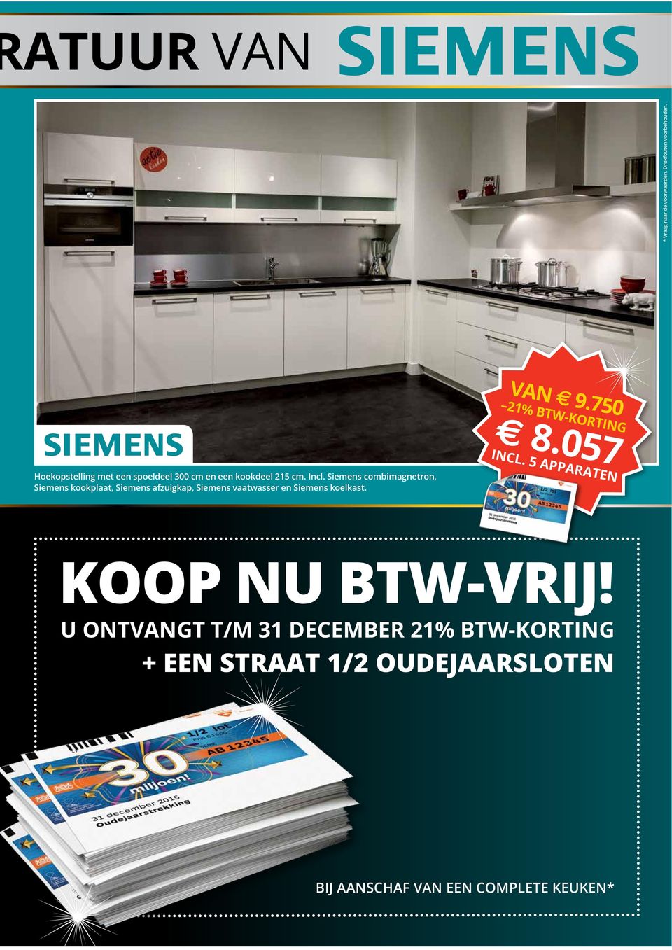 Siemens combimagnetron, Siemens kookplaat, Siemens afzuigkap, Siemens vaatwasser en Siemens