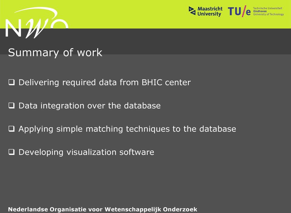 database Applying simple matching techniques