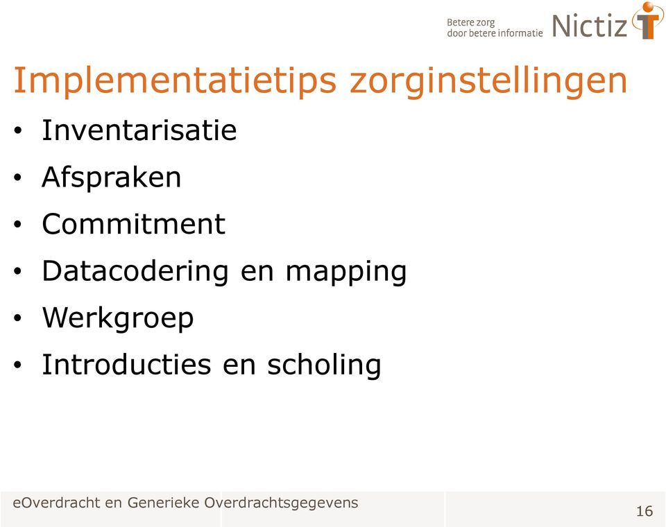 Datacodering en mapping Werkgroep