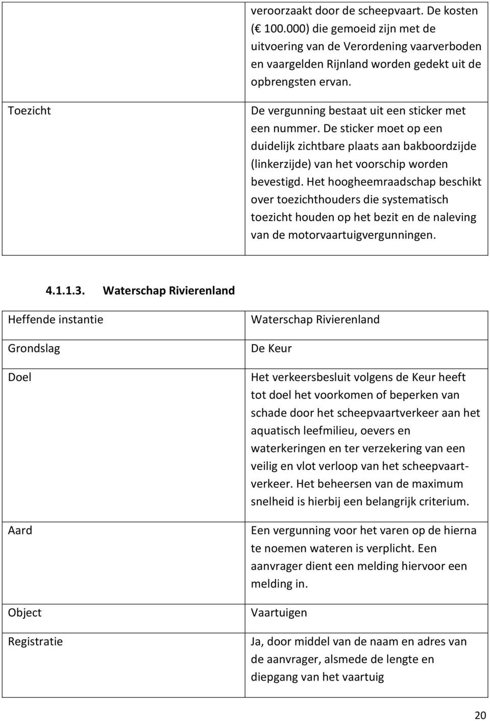 Het hoogheemraadschap beschikt over toezichthouders die systematisch toezicht houden op het bezit en de naleving van de motorvaartuigvergunningen. 4.1.1.3.