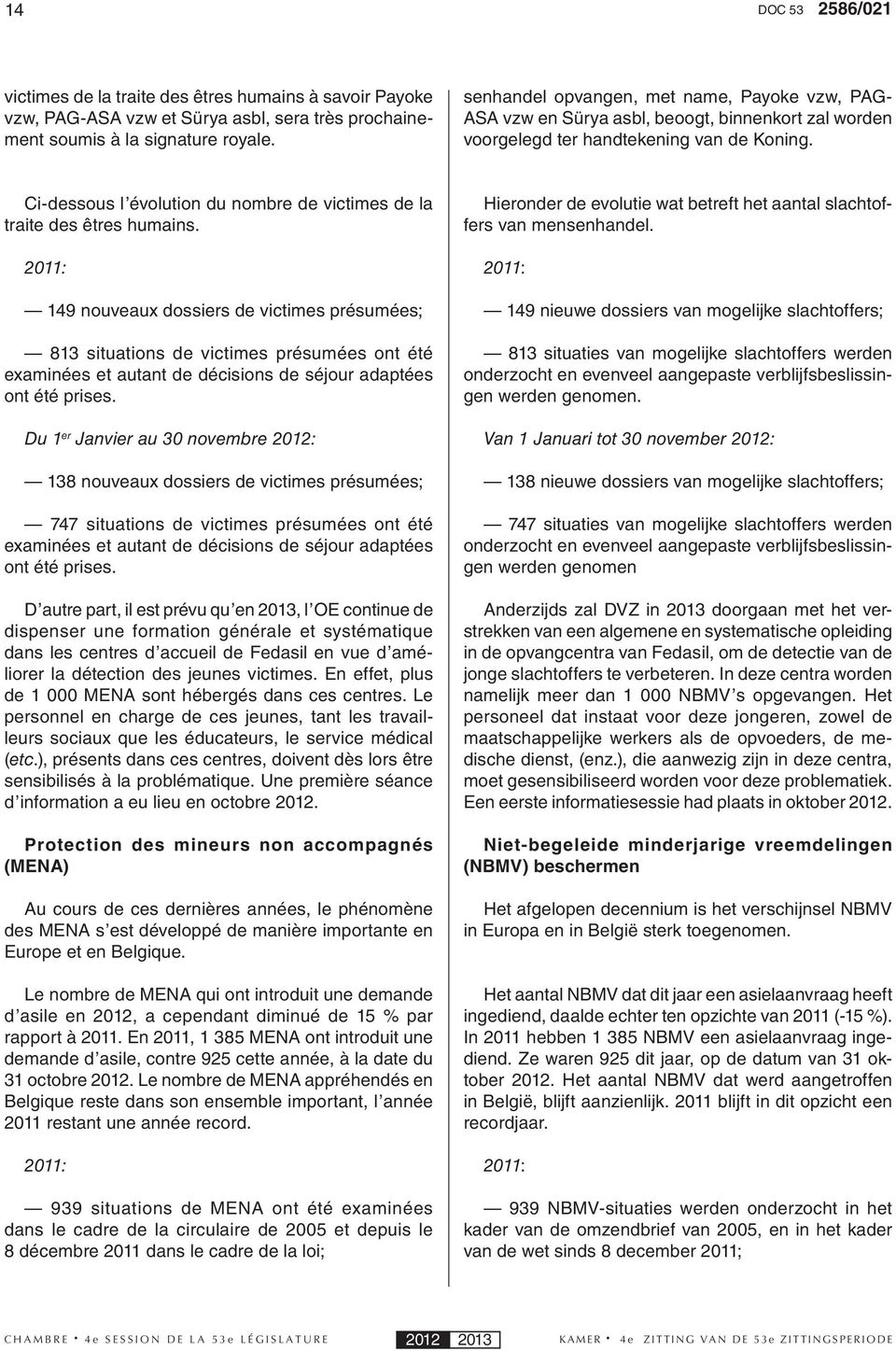 Ci-dessous l évolution du nombre de victimes de la traite des êtres humains.