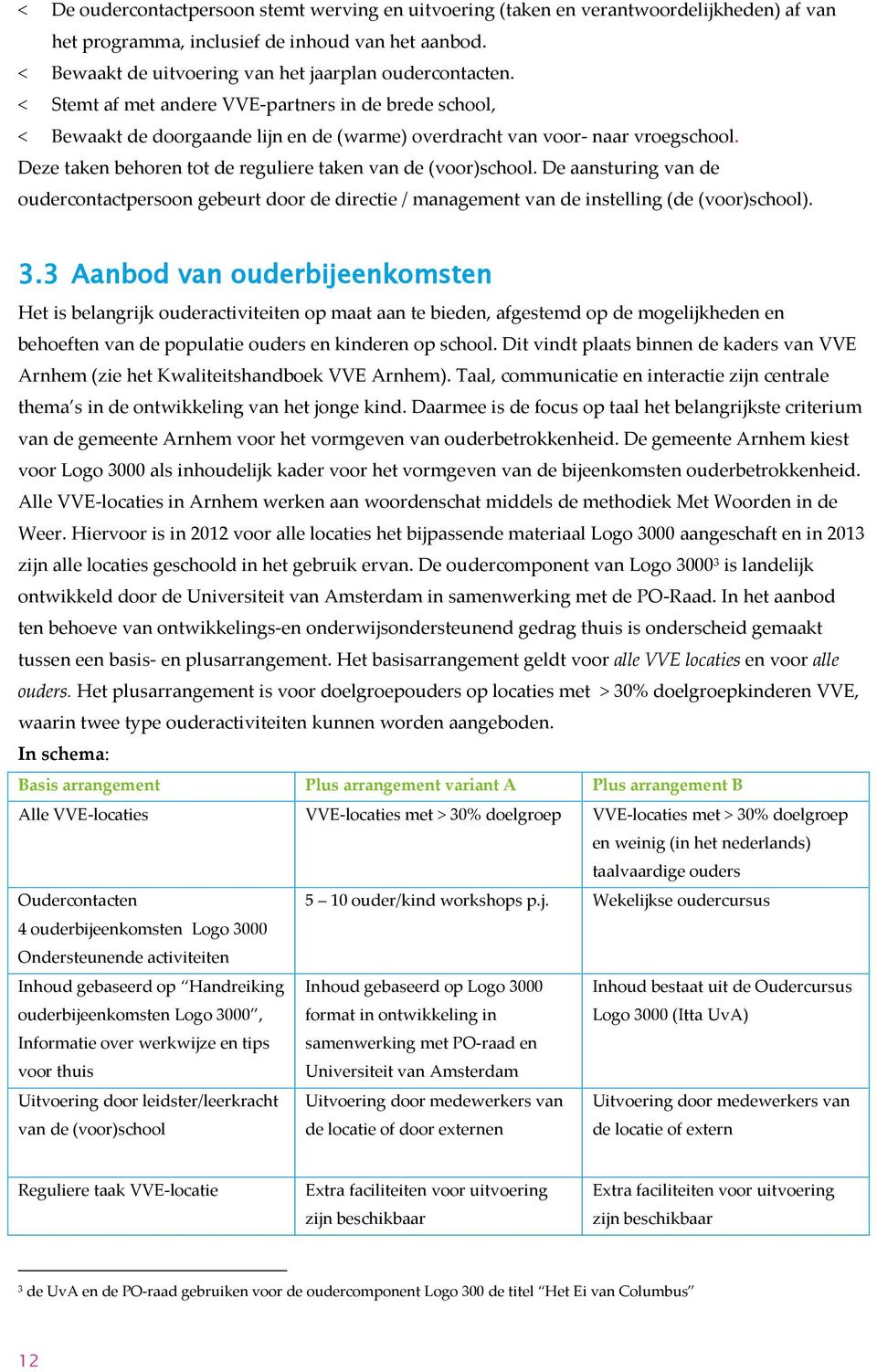 De aansturing van de oudercontactpersoon gebeurt door de directie / management van de instelling (de (voor)school). 3.