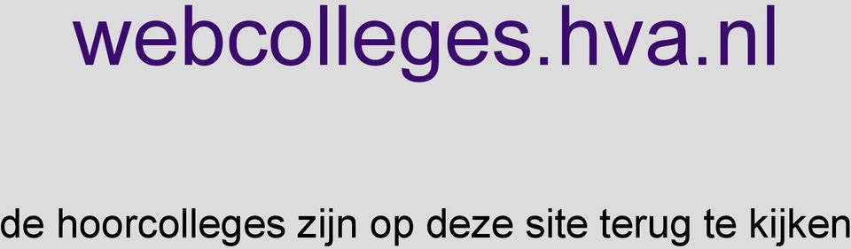 hoorcolleges