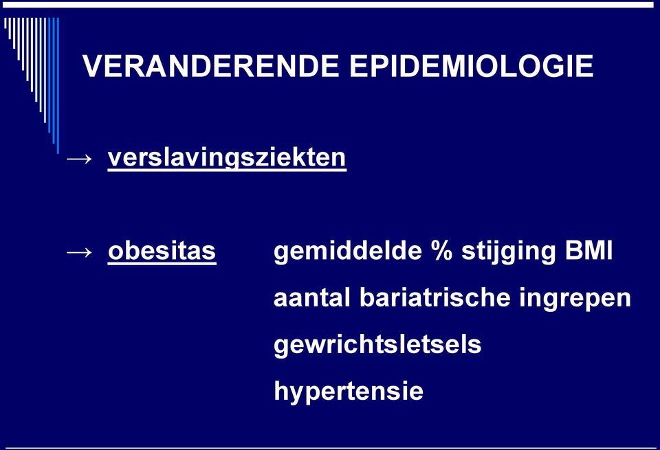 gemiddelde % stijging BMI aantal