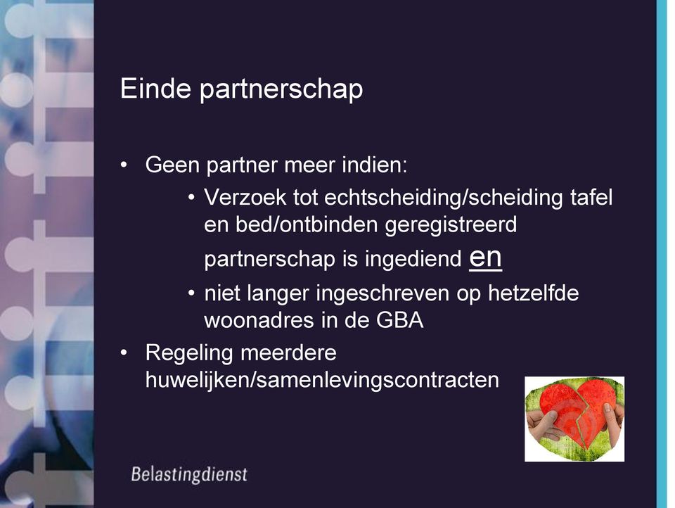 partnerschap is ingediend en niet langer ingeschreven op