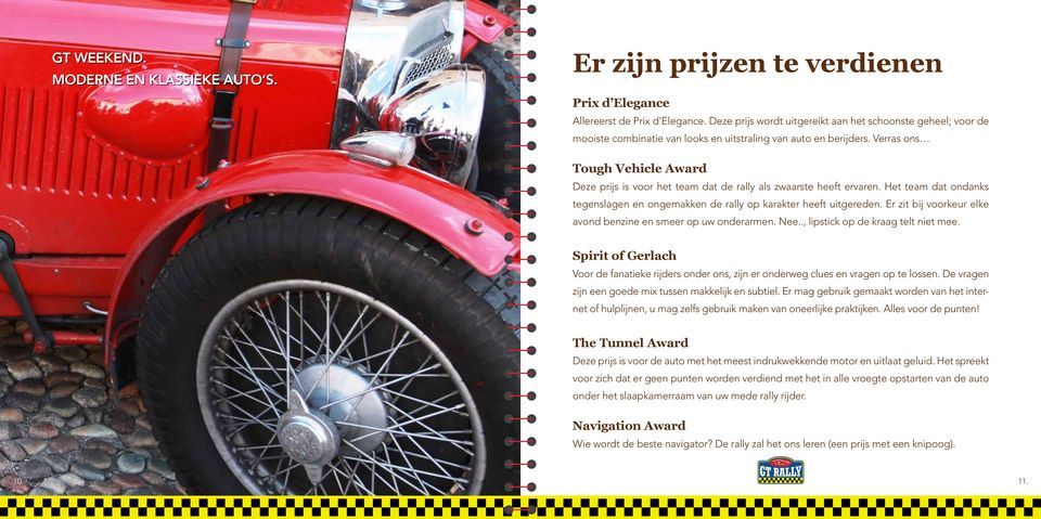 Verras ons Tough Vehicle Award Deze prijs is voor het team dat de rally als zwaarste heeft ervaren. Het team dat ondanks tegenslagen en ongemakken de rally op karakter heeft uitgereden.