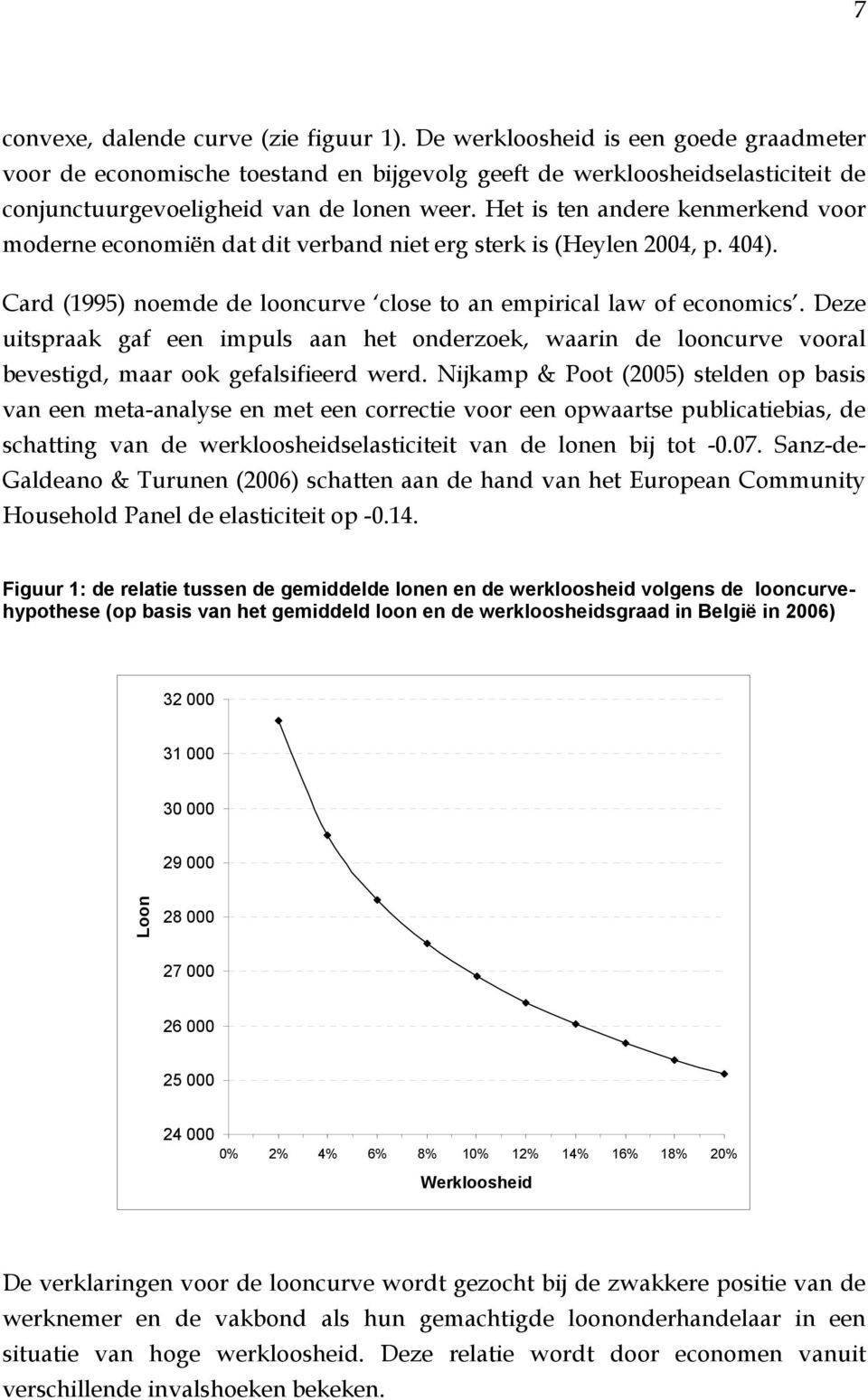 Het is ten andere kenmerkend voor moderne economiën dat dit verband niet erg sterk is (Heylen 2004, p. 404). Card (1995) noemde de looncurve close to an empirical law of economics.