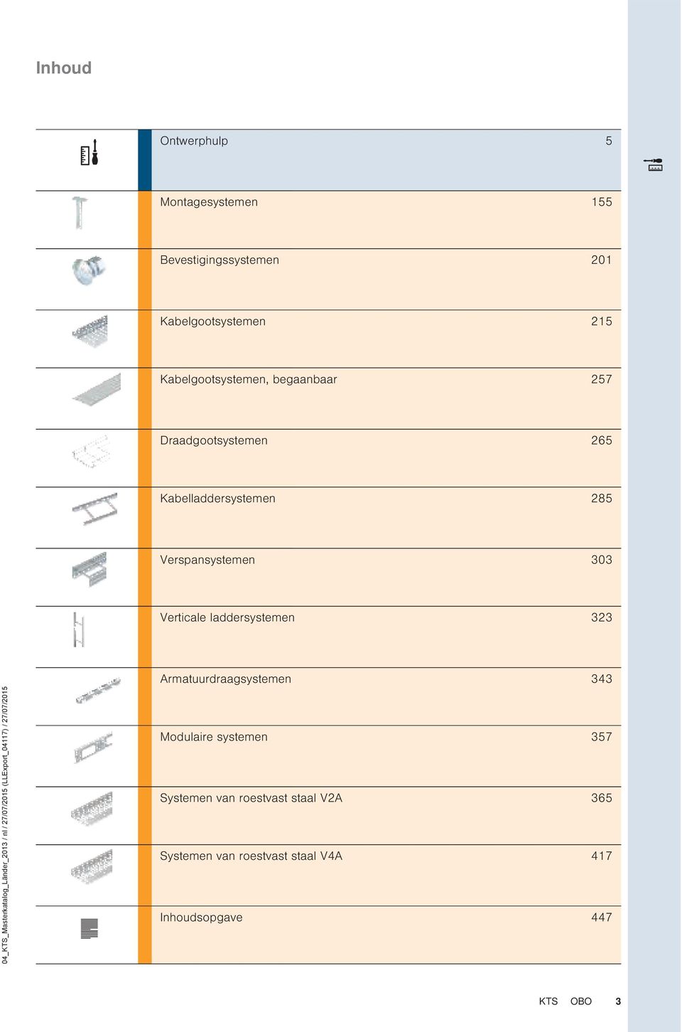 323 Armatuurdraagsystemen 343 04_KTS_Masterkatalog_Länder_3 / nl / 27/07/5 (LLExport_047) / 27/07/5