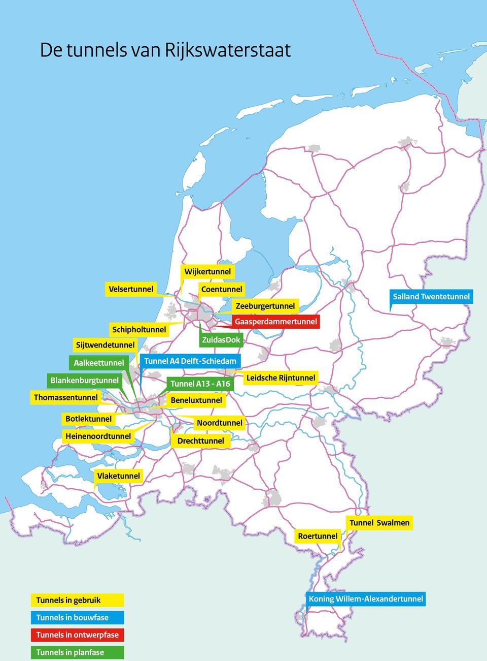 Gaasperdammertunnel ZuidasDok Leidsche Rijntunnel Beneluxtunnel Noordtunnel Salland Twentetunnel