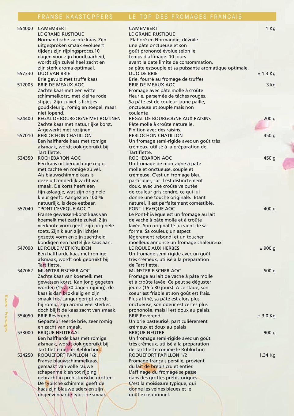 10 jours wordt zijn zuivel heel zacht en avant la date limite de consommation, zijn sterk aroma optimaal. sa pâte estsouple et sa puissante aromatique optimale. 557330 DUO VAN BRIE DUO DE BRIE ± 1.