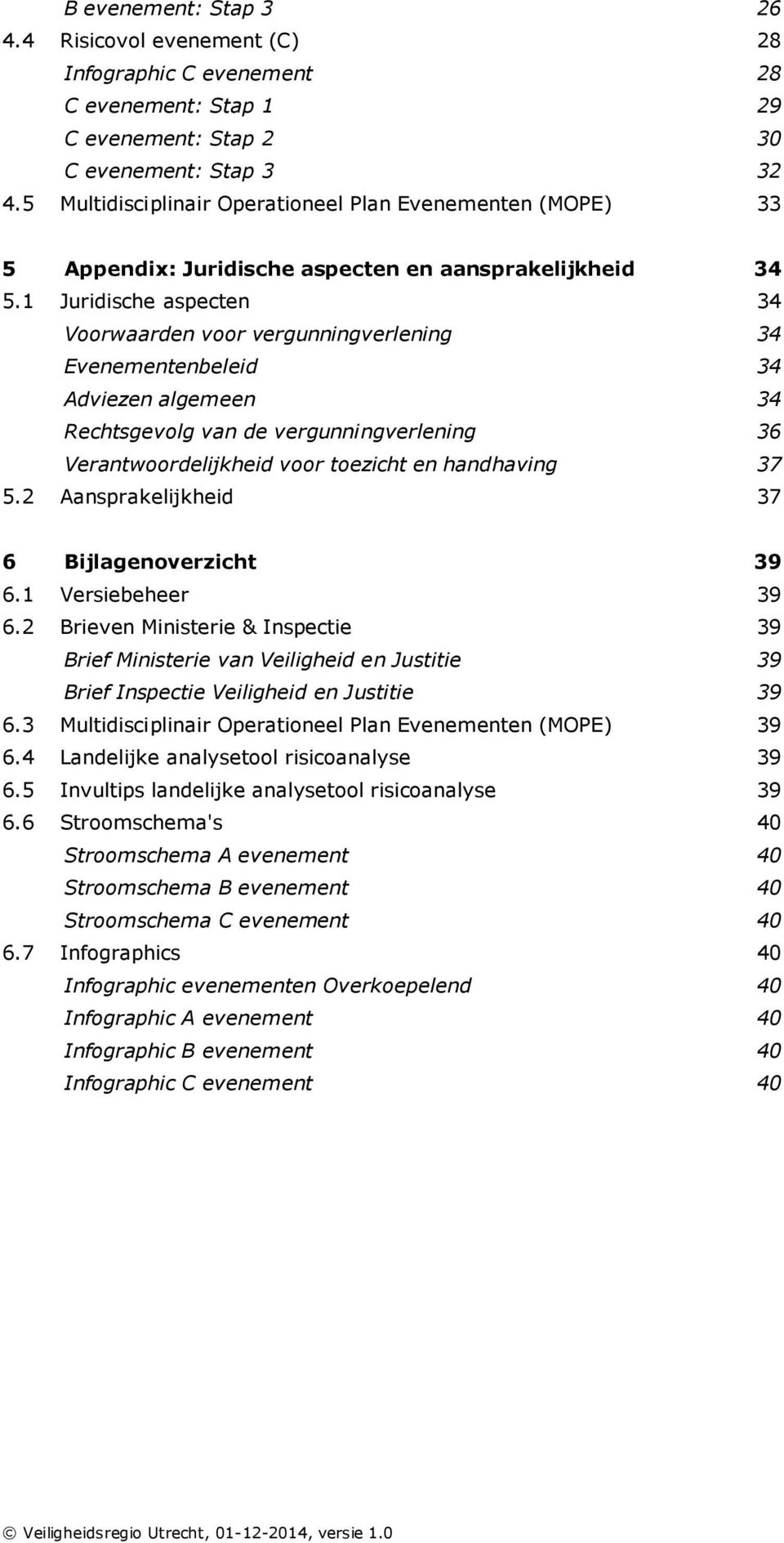 1 Juridische aspecten 34 Voorwaarden voor vergunningverlening 34 Evenementenbeleid 34 Adviezen algemeen 34 Rechtsgevolg van de vergunningverlening 36 Verantwoordelijkheid voor toezicht en handhaving