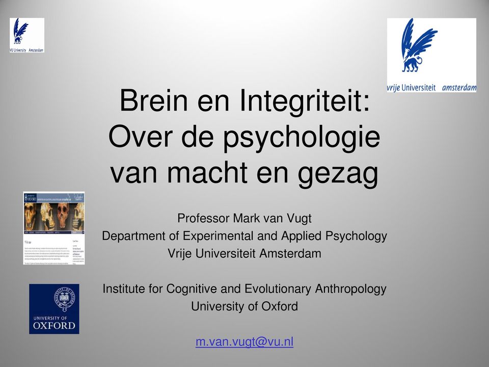 Psychology Vrije Universiteit Amsterdam Institute for Cognitive