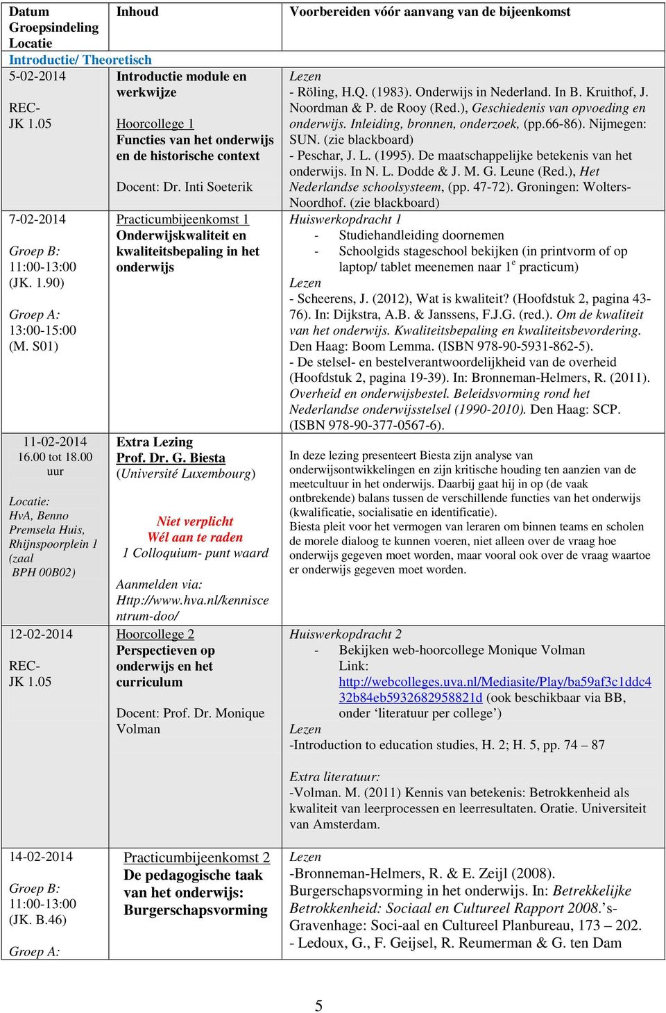 05 Introductie module en werkwijze Hoorcollege 1 Functies van het onderwijs en de historische context Docent: Dr.