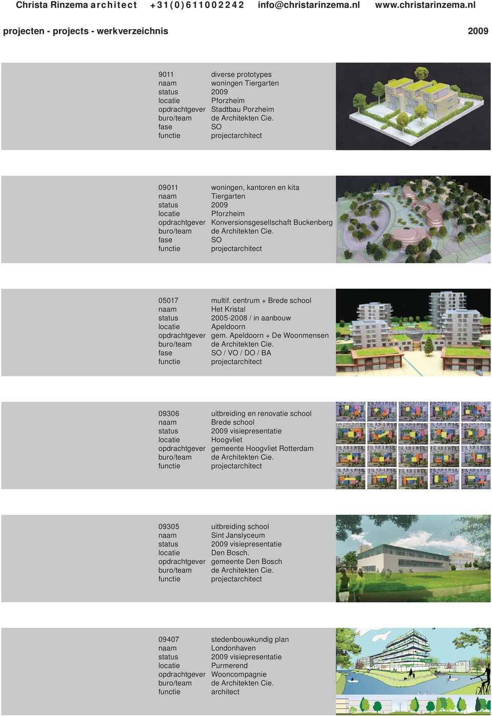 nl projecten - projects - werkverzeichnis 2009 9011 diverse prototypes woningen Tiergarten 2009 Pforzheim Stadtbau Porzheim SO 09011 woningen, kantoren en kita Tiergarten 2009 Pforzheim