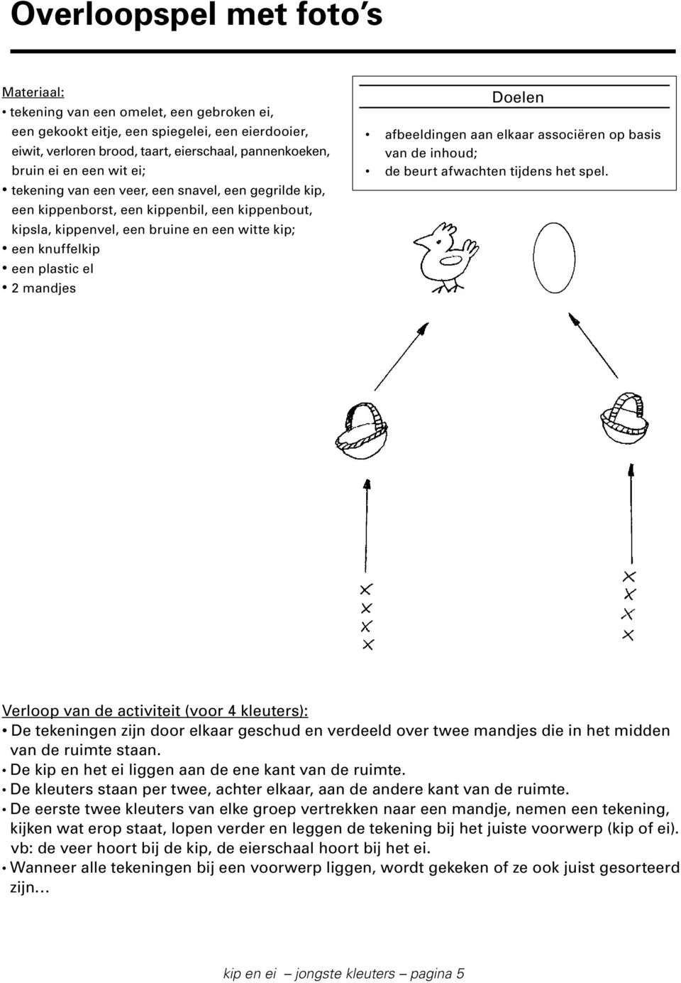 afbeeldingen aan elkaar associëren op basis van de inhoud; de beurt afwachten tijdens het spel.