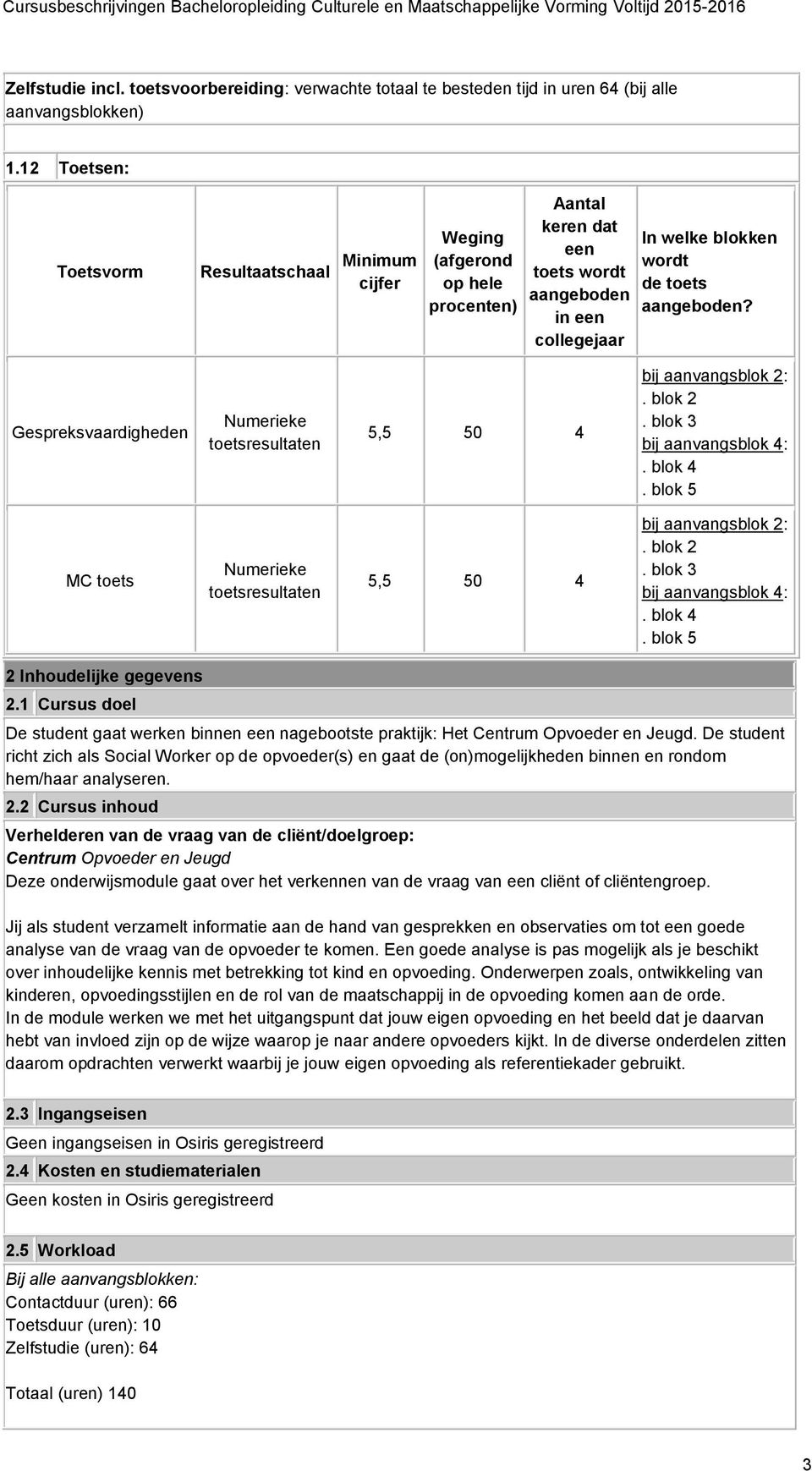 Gespreksvaardigheden Numerieke 5,5 50 4 bij aanvangs 2:. 2. 3 bij aanvangs 4:. 4. 5 MC toets Numerieke 5,5 50 4 bij aanvangs 2:. 2. 3 bij aanvangs 4:. 4. 5 2 Inhoudelijke gegevens 2.