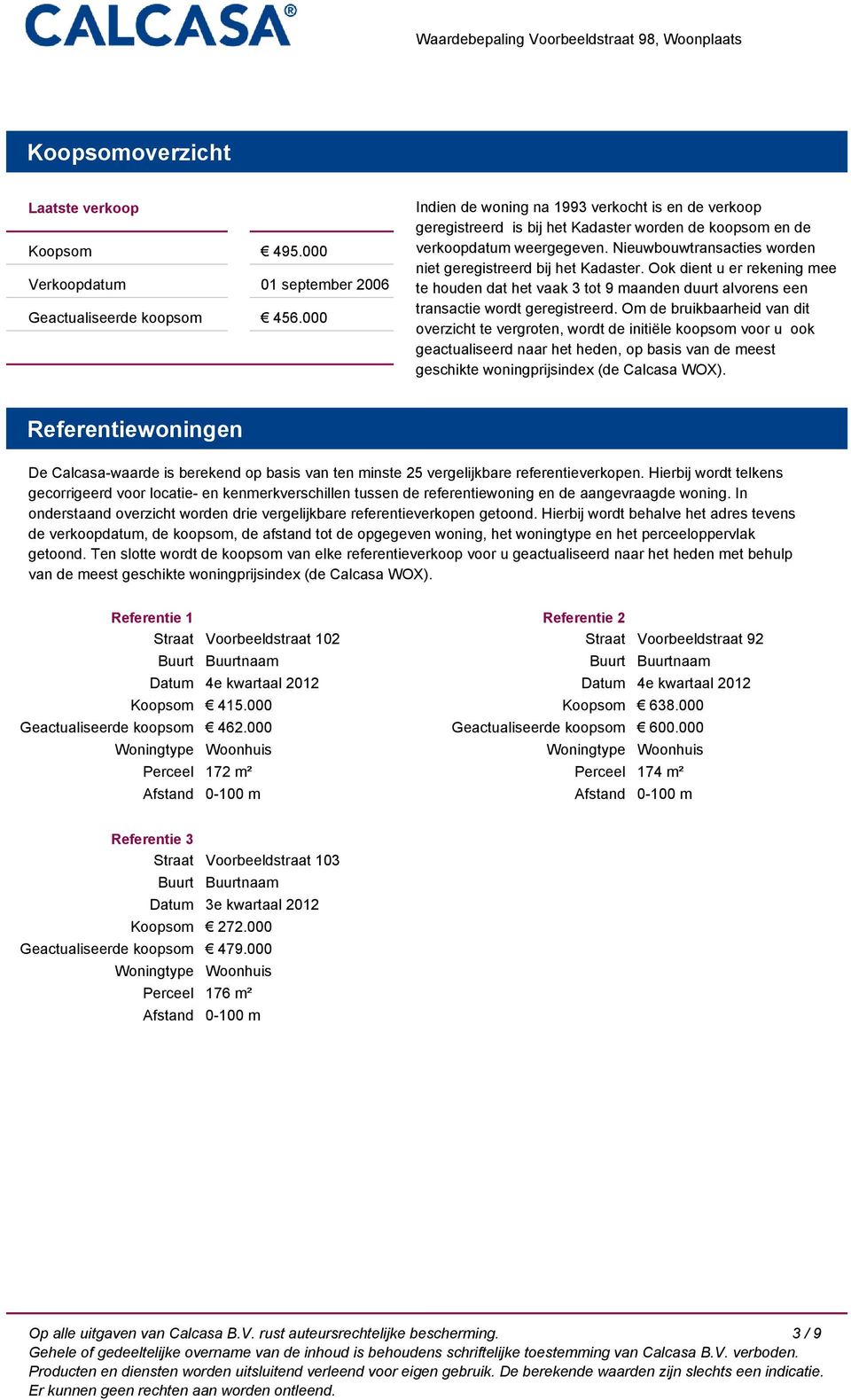 Nieuwbouwtransacties worden niet geregistreerd bij het Kadaster. Ook dient u er rekening mee te houden dat het vaak 3 tot 9 maanden duurt alvorens een transactie wordt geregistreerd.