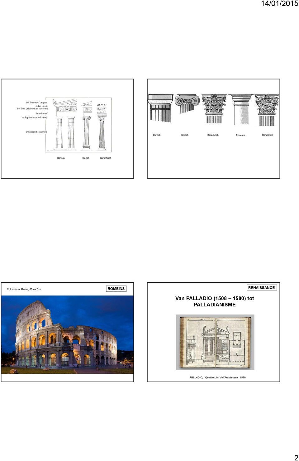 ROMEINS Van PALLADIO (1508 1580) tot PALLADIANISME