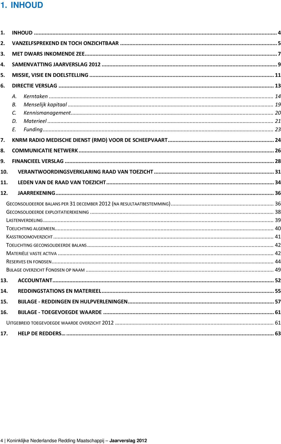 COMMUNICATIE NETWERK... 26 9. FINANCIEEL VERSLAG... 28 10. VERANTWOORDINGSVERKLARING RAAD VAN TOEZICHT... 31 11. LEDEN VAN DE RAAD VAN TOEZICHT... 34 12. JAARREKENING.