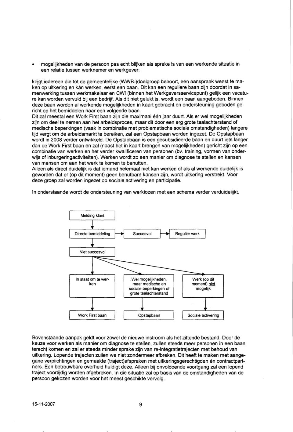 Dit kan een reguliere baan zijn doordat in samenwerking tussen werkmakelaar en CWI (binnen het Werkgeversservicepunt) gelijk een vacature kan worden vervuld bij een bedrijf.