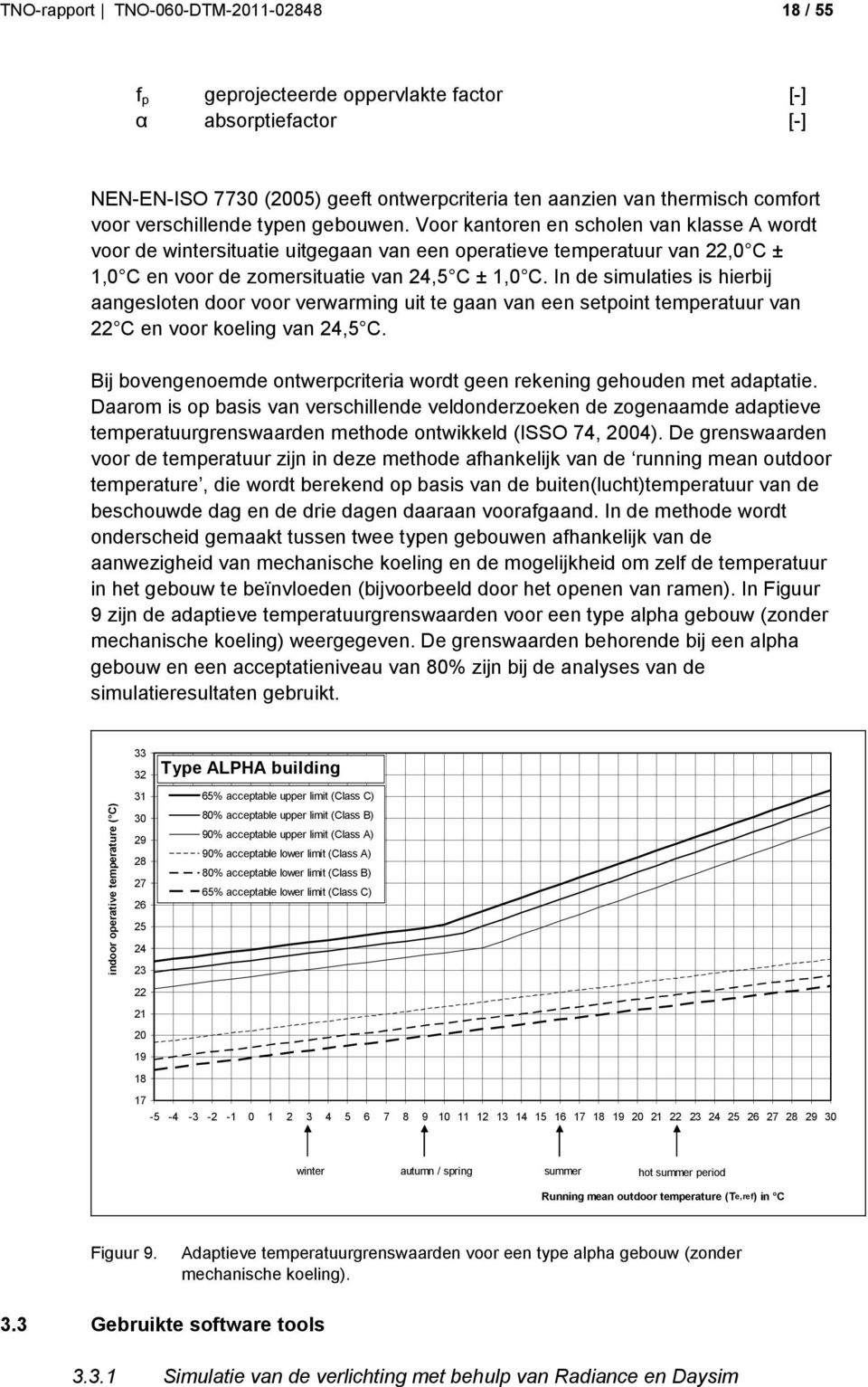 In de simulaties is hierbij aangesloten door voor verwarming uit te gaan van een setpoint temperatuur van C en voor koeling van 4,5 C.