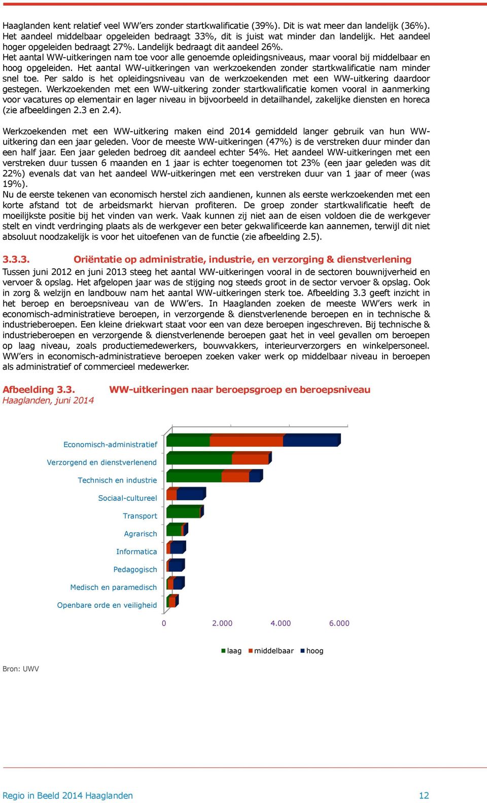 Het aantal WW-uitkeringen van werkzoekenden zonder startkwalificatie nam minder snel toe. Per saldo is het opleidingsniveau van de werkzoekenden met een WW-uitkering daardoor gestegen.