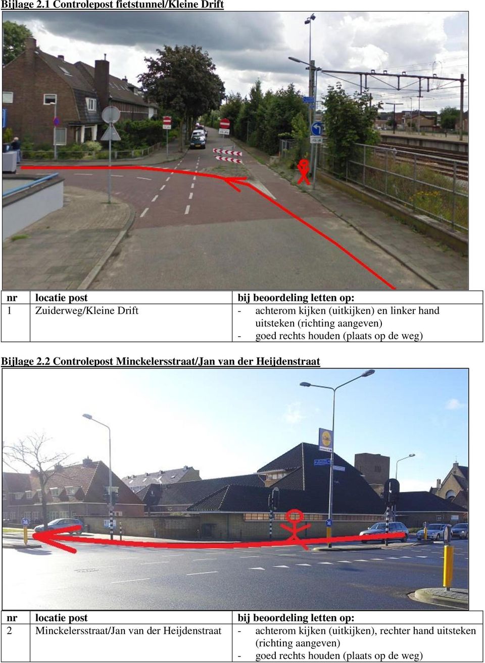 (uitkijken) en linker hand uitsteken (richting aangeven) 2 Controlepost