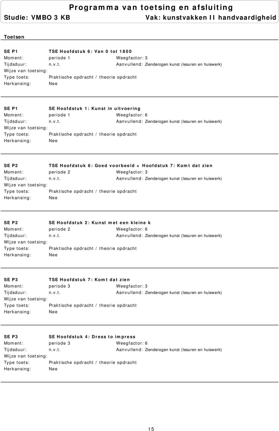 (lesuren en huiswerk) / theorie opdracht SE P2 SE Hoofdstuk 2: Kunst met een kleine k periode 2 Zienderogen kunst (lesuren en huiswerk) / theorie opdracht TSE Hoofdstuk 7: Komt