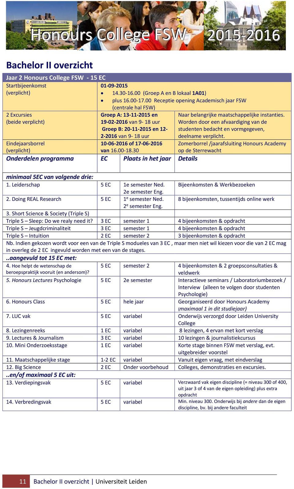 17-06-2016 van 16.00-18.30 Eindejaarsborrel (verplicht) Onderdelen programma EC Plaats in het jaar Details Naar belangrijke maatschappelijke instanties.