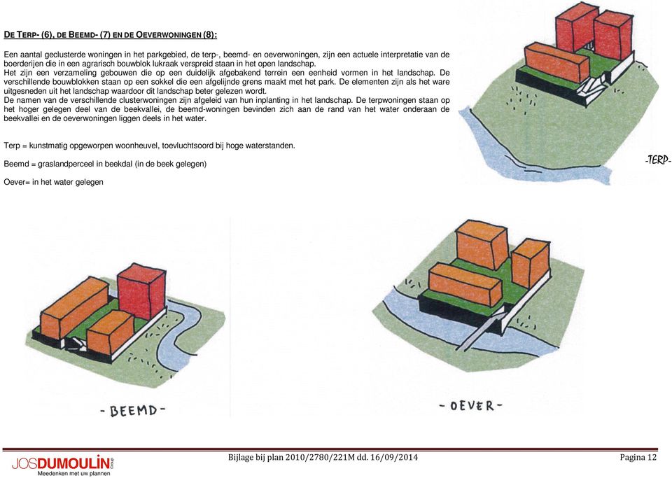 De verschillende bouwblokken staan op een sokkel die een afgelijnde grens maakt met het park. De elementen zijn als het ware uitgesneden uit het landschap waardoor dit landschap beter gelezen wordt.