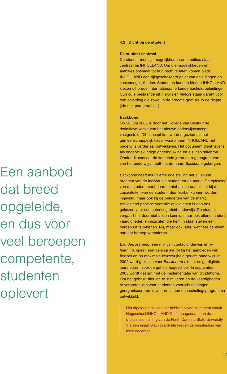 Studenten kunnen binnen INHOLLAND kiezen uit brede, internationaal erkende bacheloropleidingen.