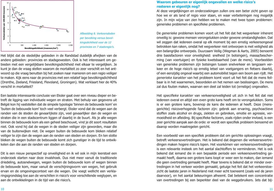 Het blijkt dat de stedelijke gebieden in de Randstad duidelijk afwijken van de andere gebieden: provincies en stadsgewesten.