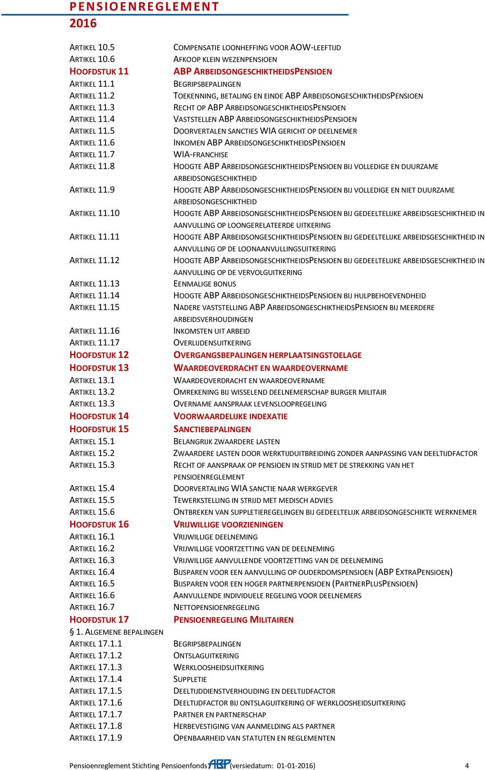 4 ARTIKEL 15.5 ARTIKEL 15.6 HOOFDSTUK 16 ARTIKEL 16.1 ARTIKEL 16.2 ARTIKEL 16.3 ARTIKEL 16.4 ARTIKEL 16.5 ARTIKEL 16.6 ARTIKEL 16.7 HOOFDSTUK 17 1. ALGEMENE BEPALINGEN ARTIKEL 17.1.1 ARTIKEL 17.1.2 ARTIKEL 17.