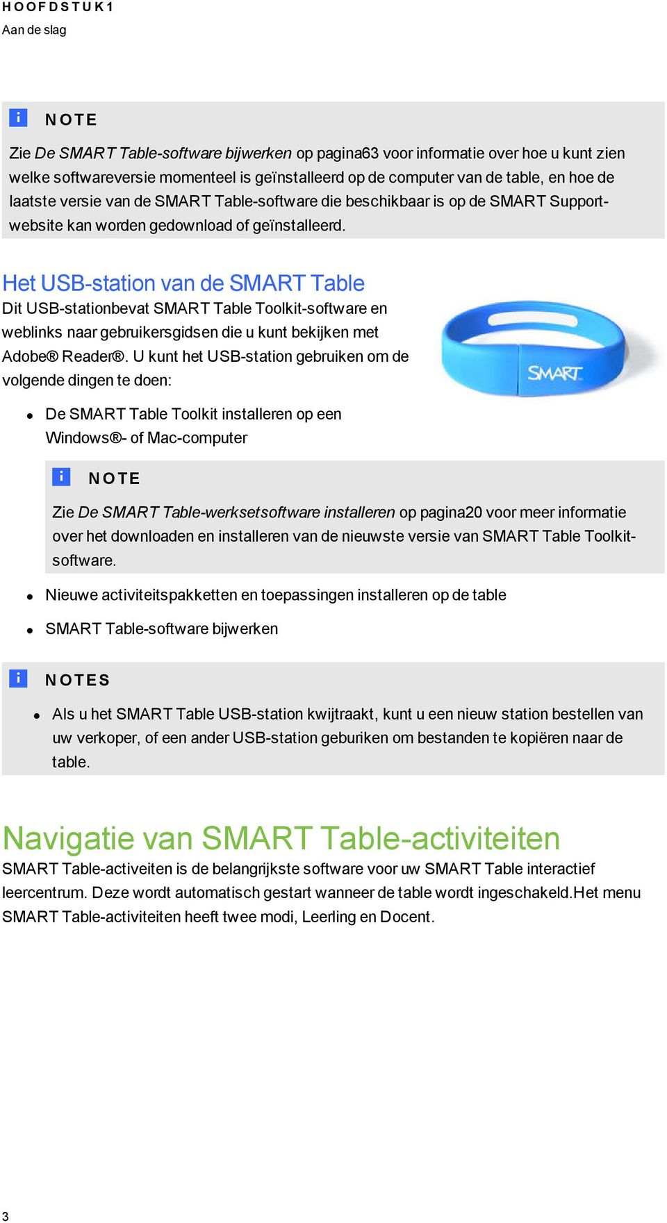 Het USB-station van de SMART Table Dit USB-stationbevat SMART Table Toolkit-software en weblinks naar ebruikersidsen die u kunt bekijken met Adobe Reader.
