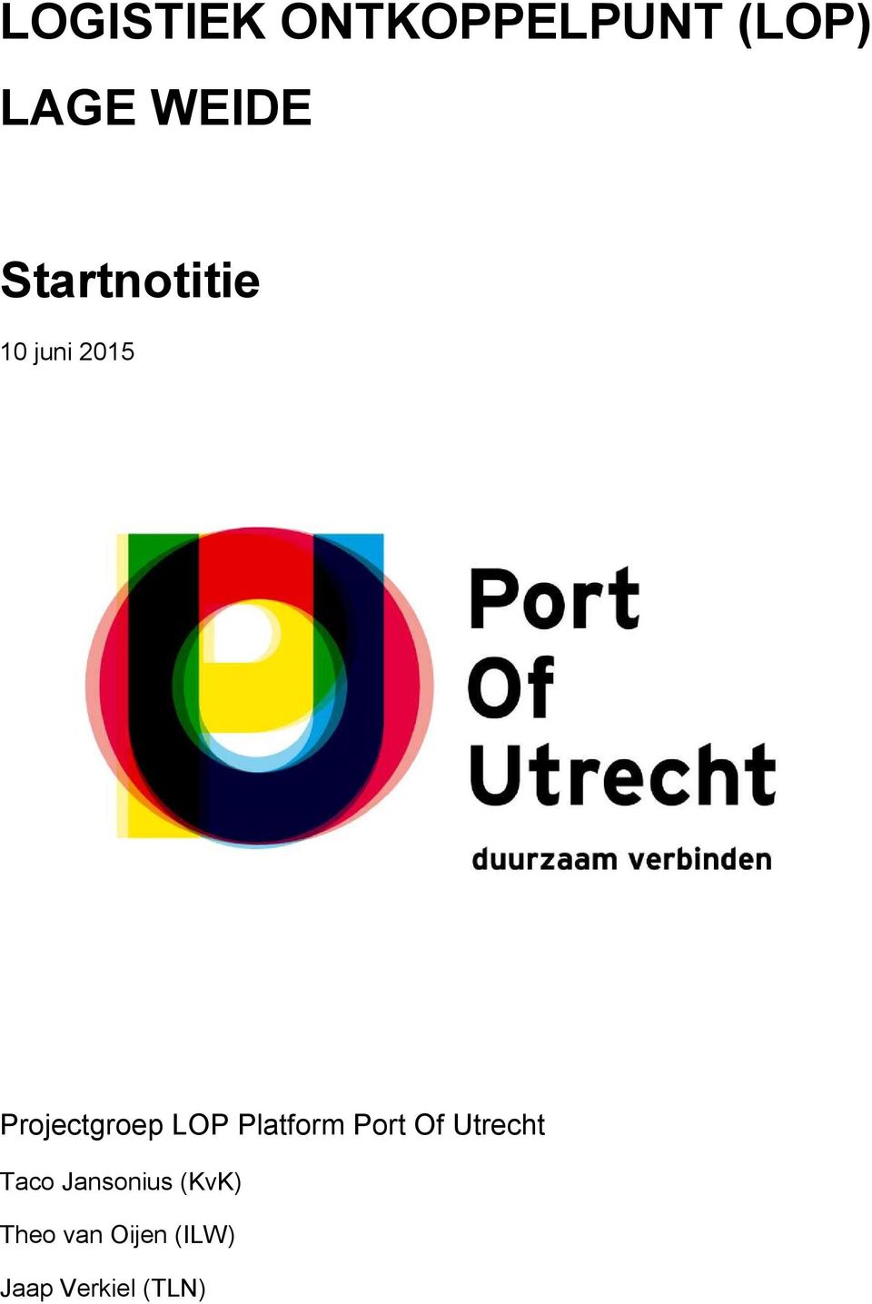 Platform Port Of Utrecht Taco Jansonius