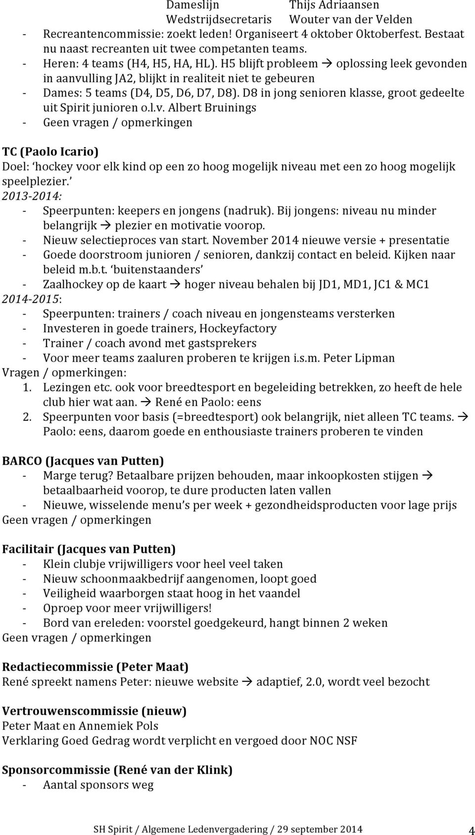 D8 in jong senioren klasse, groot gedeelte uit Spirit junioren o.l.v.