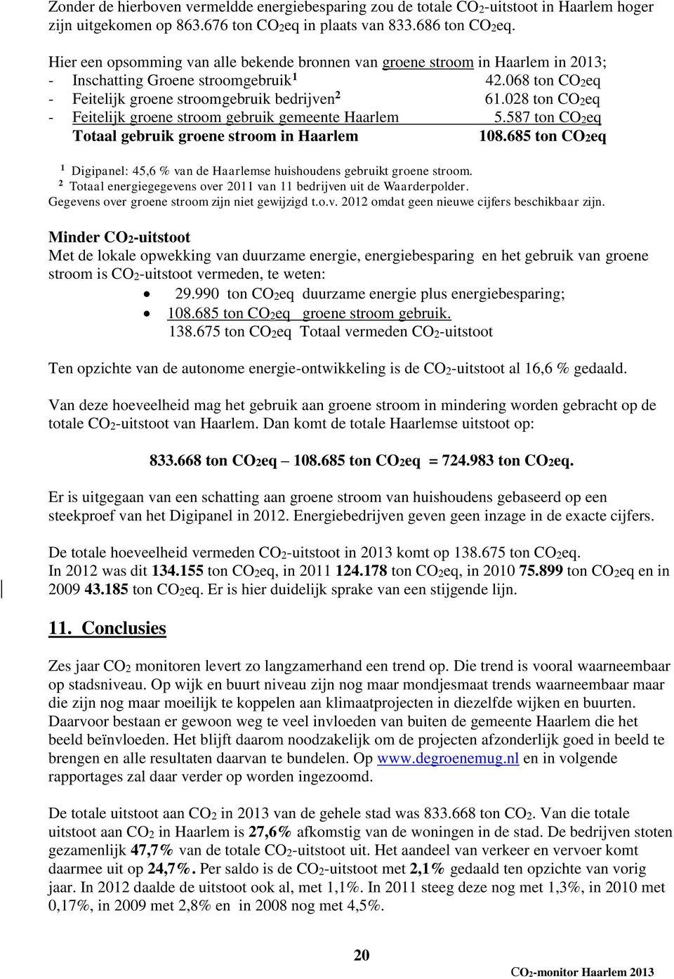 028 ton CO2eq - Feitelijk groene stroom gebruik gemeente Haarlem 5.587 ton CO2eq Totaal gebruik groene stroom in Haarlem 108.