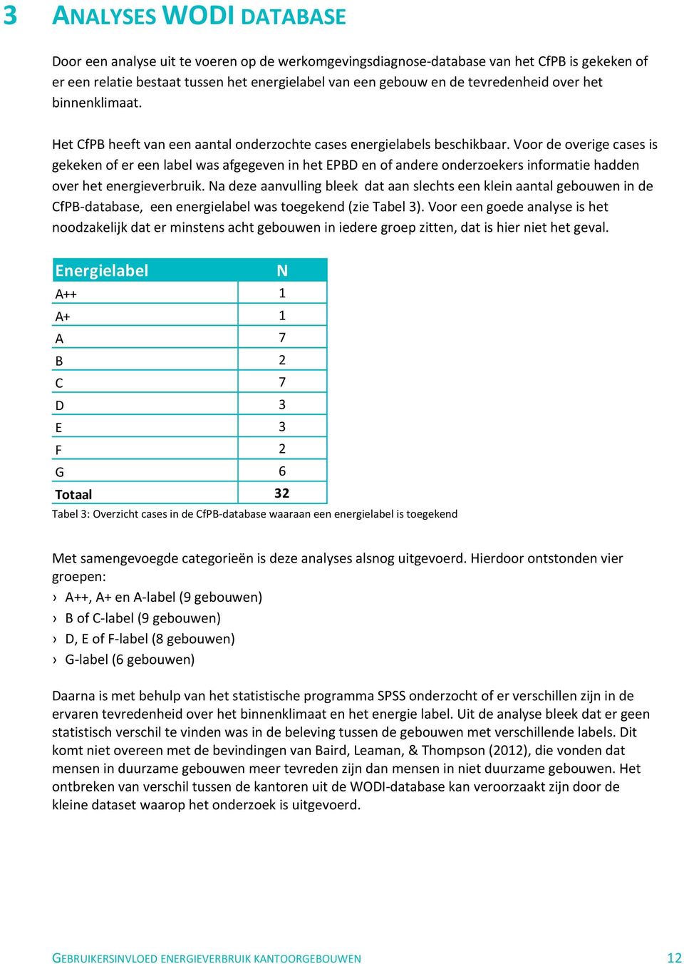 Voor de overige cases is gekeken of er een label was afgegeven in het EPBD en of andere onderzoekers informatie hadden over het energieverbruik.