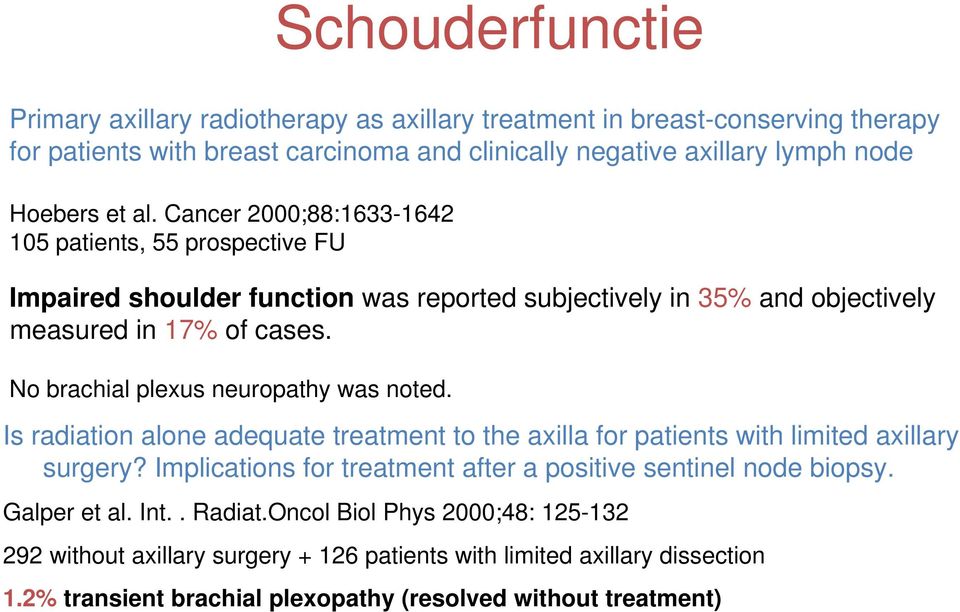 Breast Cancer and the Sentinel Node Biopsy