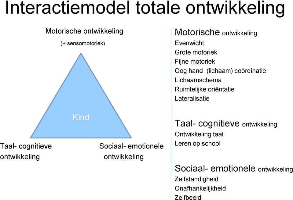 Lateralisatie Taal- cognitieve ontwikkeling Kind Sociaal- emotionele ontwikkeling Taal- cognitieve