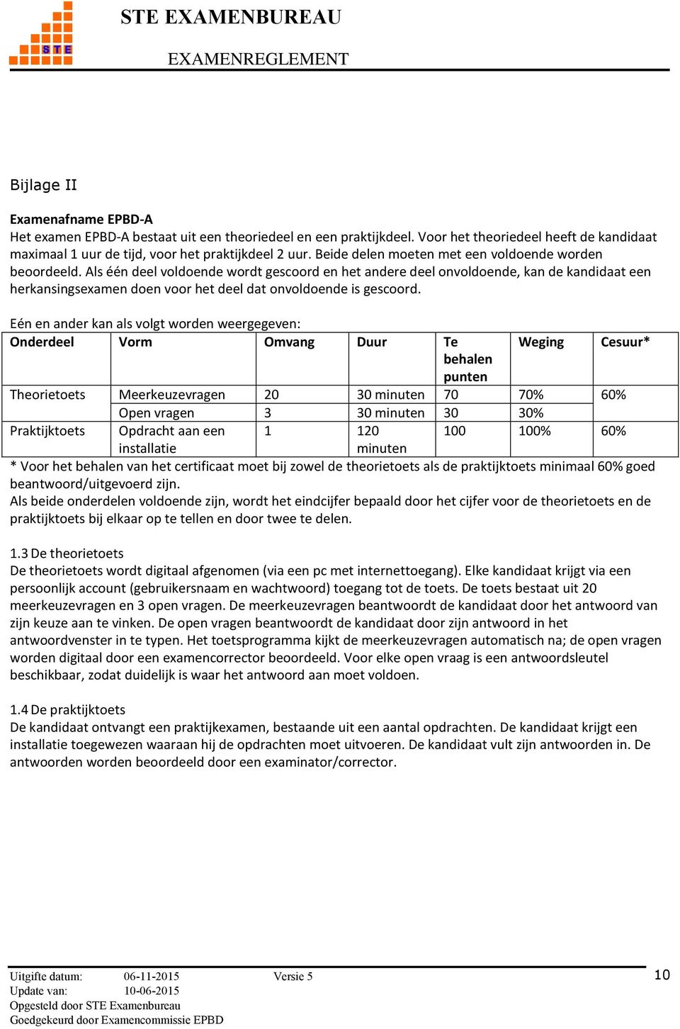 Als één deel voldoende wordt gescoord en het andere deel onvoldoende, kan de kandidaat een herkansingsexamen doen voor het deel dat onvoldoende is gescoord.