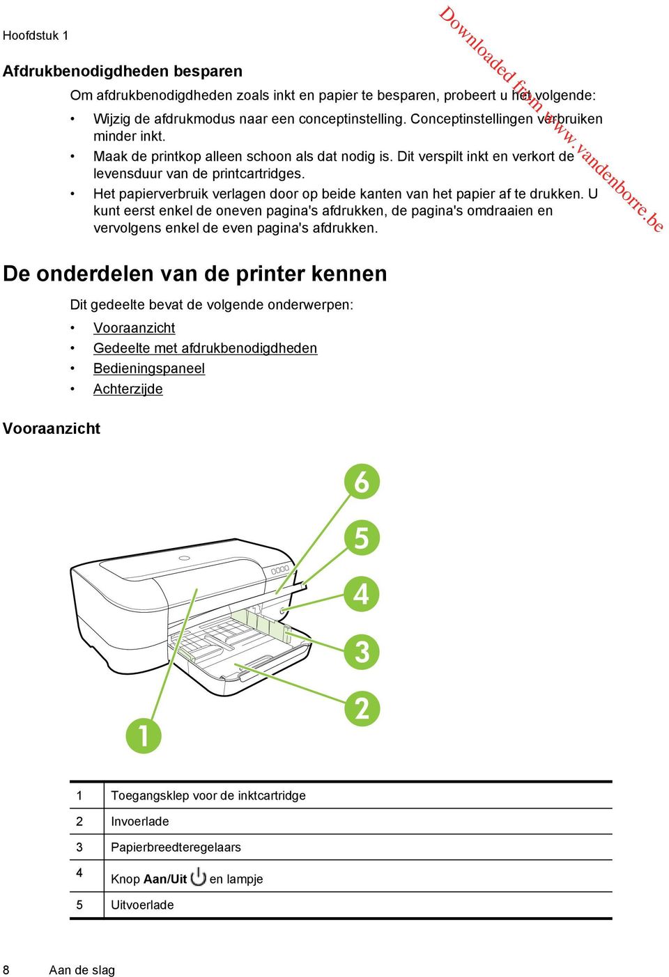 Het papierverbruik verlagen door op beide kanten van het papier af te drukken. U kunt eerst enkel de oneven pagina's afdrukken, de pagina's omdraaien en vervolgens enkel de even pagina's afdrukken.