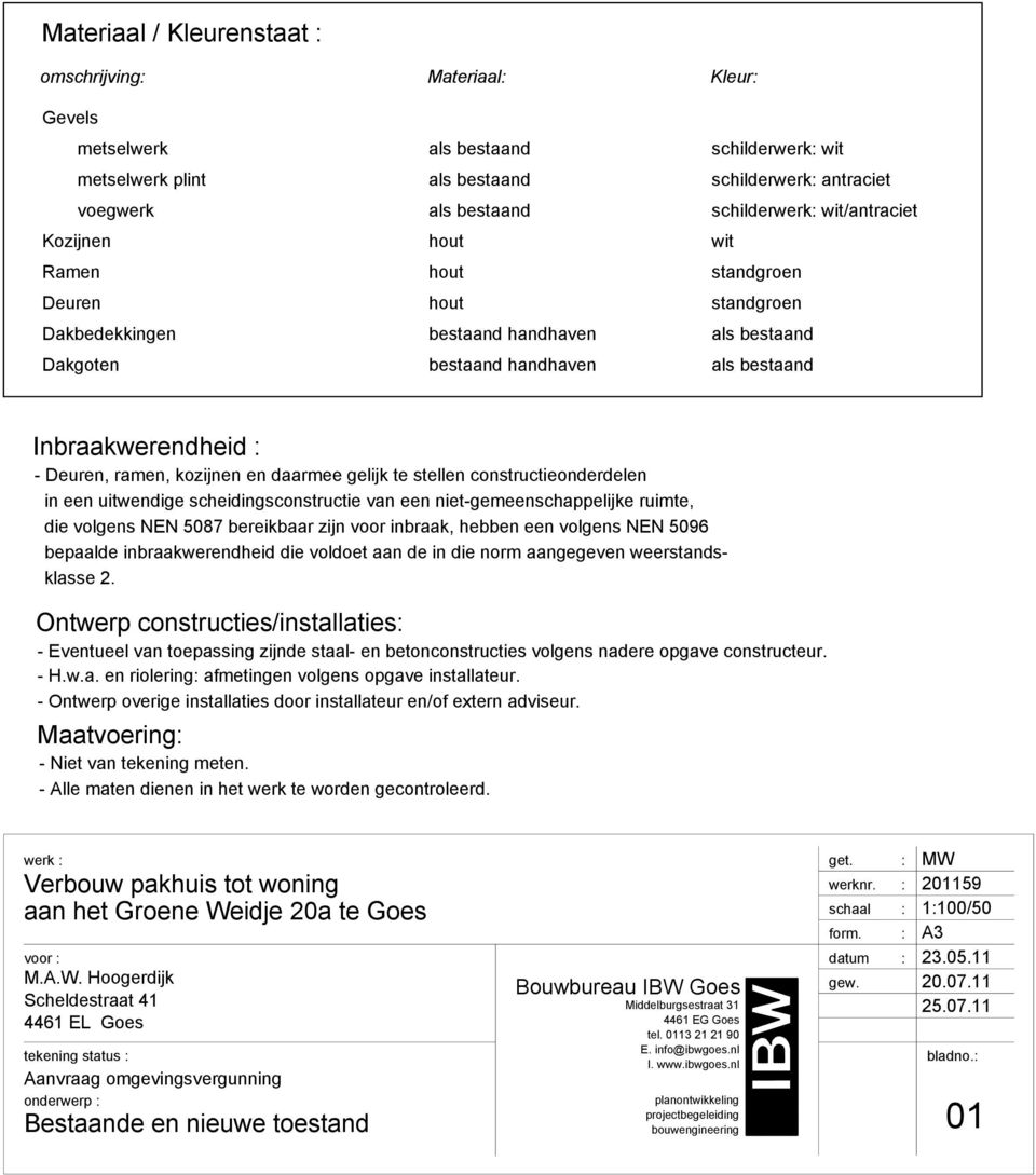 een uitwendige scheidingsconstructie van een niet-gemeenschappelijke ruimte, die volgens NEN 5087 bereikbaar zijn voor inbraak, hebben een volgens NEN 5096 bepaalde inbraaerendheid die voldoet aan de