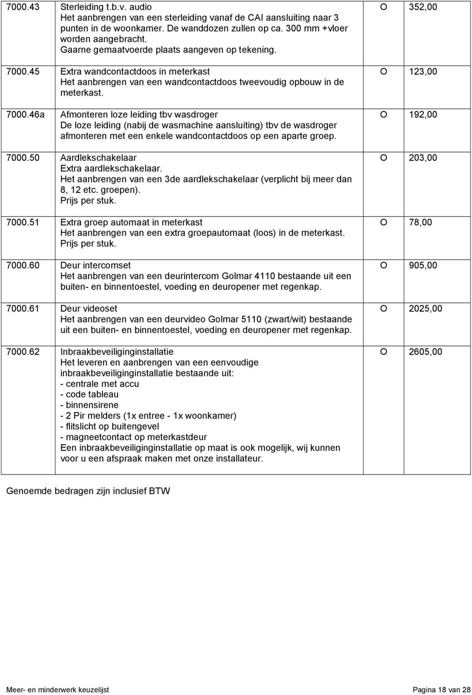 45 Extra wandcontactdoos in meterkast Het aanbrengen van een wandcontactdoos tweevoudig opbouw in de meterkast. 7000.