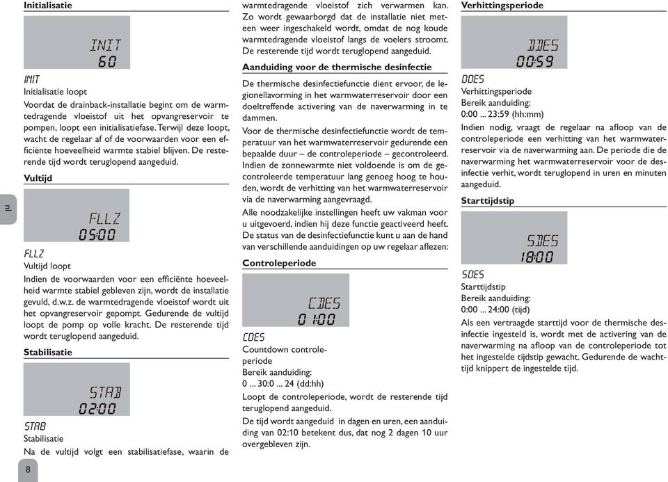 VultijdÎ FLLZ Vultijd loopt Indien de voorwaarden voor een effi ciënte hoeveelheid warmte stabiel gebleven zijn, wordt de installatie gevuld, d. w. z. de warmtedragende vloeistof wordt uit het opvangreservoir gepompt.