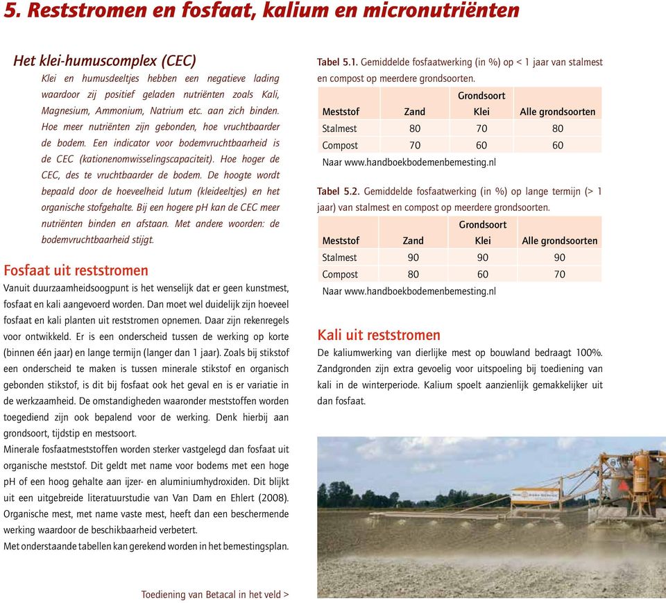 Hoe hoger de CEC, des te vruchtbaarder de bodem. De hoogte wordt bepaald door de hoeveelheid lutum (kleideeltjes) en het organische stofgehalte.