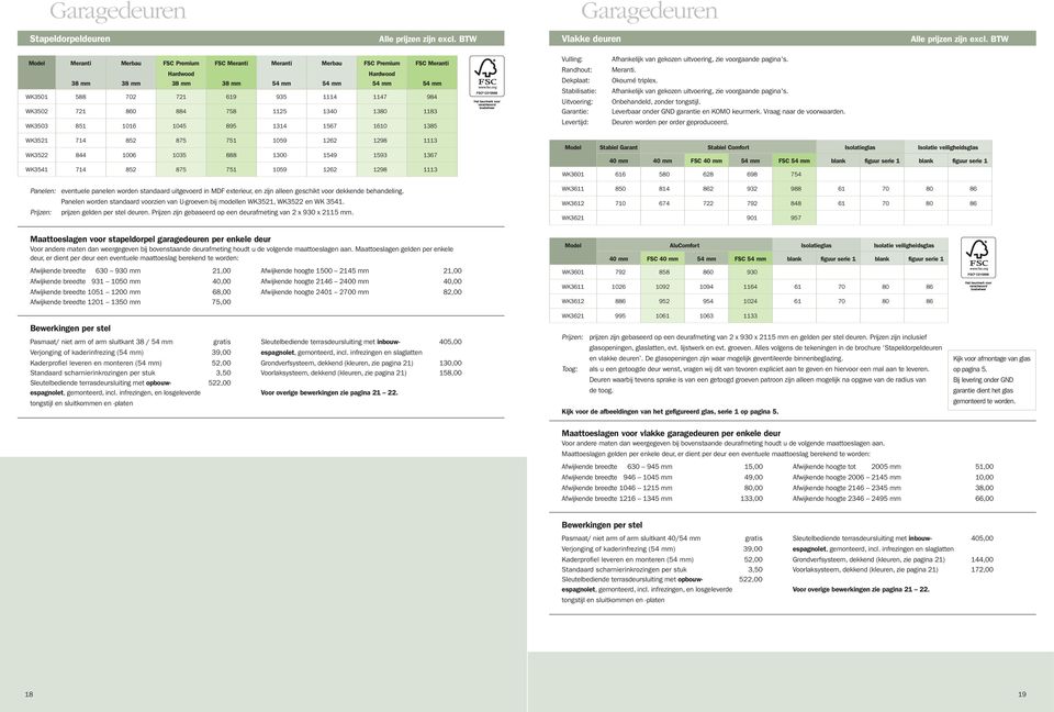 Leverbaar onder GND garantie en KOMO keurmerk. Vraag naar de voorwaarden. Deuren worden per order geproduceerd.