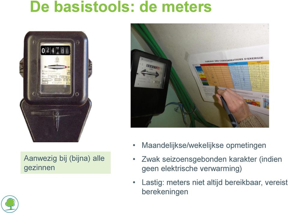 seizoensgebonden karakter (indien geen elektrische