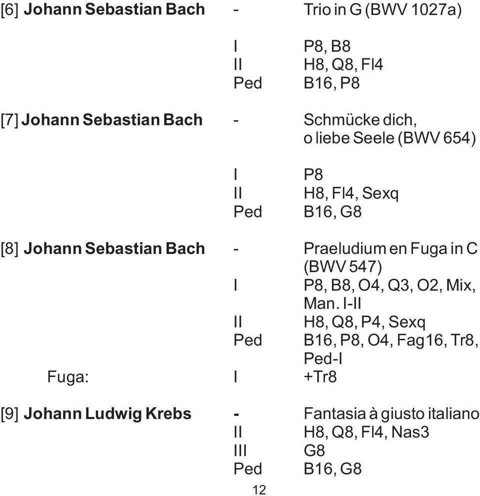 Praeludium en Fuga in C (BWV 547) I P8, B8, O4, Q3, O2, Mix, Man.