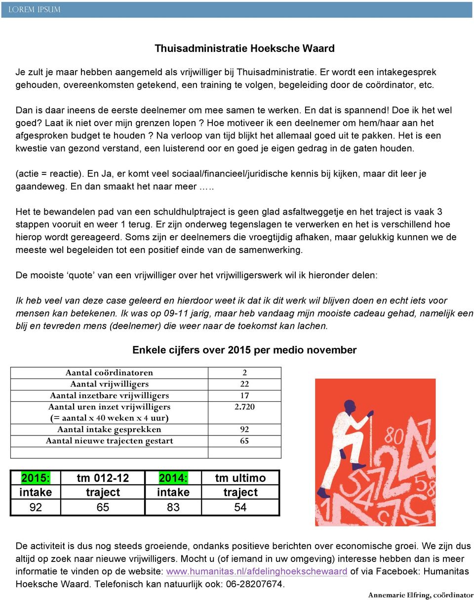 En dat is spannend! Doe ik het wel goed? Laat ik niet over mijn grenzen lopen? Hoe motiveer ik een deelnemer om hem/haar aan het afgesproken budget te houden?